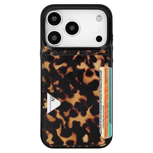 uCOLOR for iPhone 17/18 Pro Case with Card Holder- Slim (Tortoise Shell)