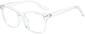 Blue Light Blocking Glasses for Women Men, Computer Gaming Eyewear Filter Transparent Frame Clear Lens Anti Eyestrain UV Lightweight
