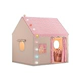 JORERAORMESキッズテント屋内段ボールハウスキッズシークレットベースプレイハウス窓ドア付き屋内女の子男の子城小さな家家族向け幼稚園 (ピンク,テント＋绵球ライト) [並行輸入品]