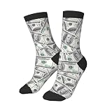Qmltox Money Kids Socks Novelty Funny Crew Socks For 6-10 Years Boys Girls Running Cycling