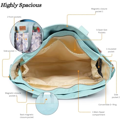 Image of VISMIINTREND Customized Tote Diaper Bag | Maternity Handbag for Mother | Diaper Bag for Travel | Hospital Bag for New Born Baby | Baby Shower Gift | Gift for New Mom