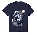 Officially Licensed USA Soccer USMNT Gear, Christian Pulisic T-Shirt, Youth, Navy Blue, Small