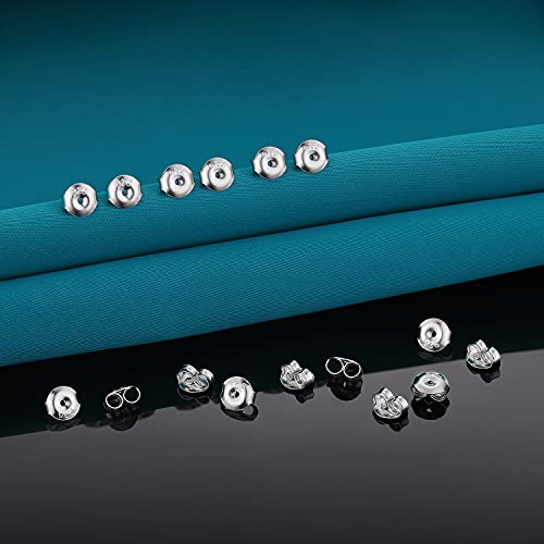 Catinee14K Earring Backs,6 Pairs 925 Sterling Silver Earring Backs For Droopy Ears,Adjustable Hypoallergenic Earring Backs For Studs Earrings(White) #TOP5