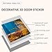 Door Stickers Peel and Stick White Art Decals Door Murals European Style 3D Vinyl Wrap Wallpaper Removable Doors Poster for Home Decor, 30.3 