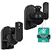 WALI Speaker Wall Mount Brackets Multiple Adjustments for Bookshelf, Surround Sound Speakers, Hold Up to 7.lbs, (SWM602), 6 Packs, Black