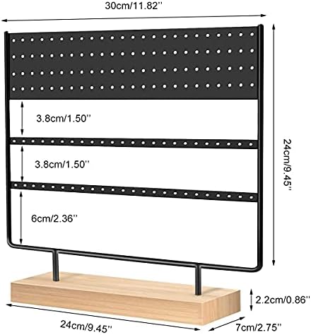 Discoball Earring Holder Stand & Ear Stud Holder,Earring Holder Stand For Studs  3 Tier Tabletop Earrings Display Stand & 3 Tier Tabletop Ear Stud Display Stand (144 Holes) (Black)