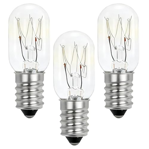 Volink Lot de 3 Ampoule Frigo E14 15W Blanc Chaud, 2700K Ampoule Lampe de Sel Dimmable AC 230V T20 Lampes de Frigo 70 Lm Ampoule Hotte Aspirante pour Refrigerateur Machine à Coudre Micro-ondes