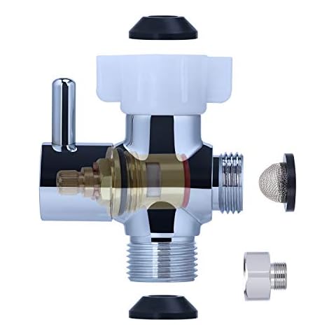 Brass Bidet T Adapter with Shut-Off Valve,3 Way 7/8 or 15/16 and 1/2 or 3/8,Metal T Valve for Bidet,Toilet Tee Connector Diverter Valve Cover