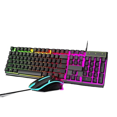 Ensemble clavier et souris gaming filaire à effet mécanique lumineux