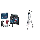 Bosch Professional Kreuzlinienlaser GCL 2-15 (Innenbereich, Arbeitsbereich: 15 m, 3x AA Batterien) & Baustativ BT 250 (Arbeitshöhe: 97,5-250 cm, Gewicht: 3,4 cm, Stativ-Gewinde: 1/4 Zoll)