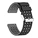 Lwsengme Silicone Quick Release - Choose Color & Width (18mm, 20mm,22mm) - Soft Rubber Watch Bands (Black/Gray, 22mm)