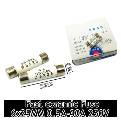 Fusible rapide 3A céramique 6x25mm contre la surtension des appareils électriques 250V