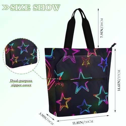 Bolsa escolar de estrellas fluorescentes para viajes y actividades de niños 2