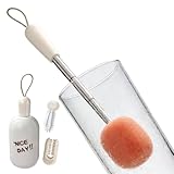 Cepillo para botella de agua, mango ajustable, cepillo de limpieza de tazas, para familiares, amigos, hombres, mujeres, hogar, interior, cocina, viajes