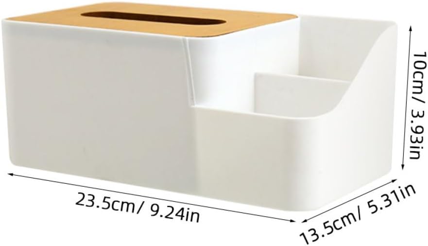 Multi-Functional Desktop Tissue Box Organizer 2pcs Plastic Tissue Holder for Home and Office Stylish Napkin Storage Case Remote Control Compartment