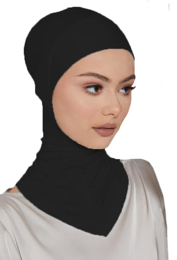 LMVERNA 2 Pieces Modal Hijab Cap Adjustable Muslim Stretchy Turban Full Cover Shawl Undercap Full Neck Coverage for Women - Image 3