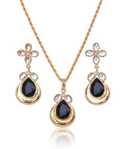 Image of Touchstone Indian Colorful Delicate Desire Traditional Exclusive Designer Jewellery Pendant Sets for Women