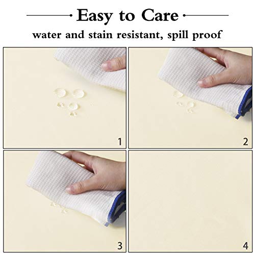 sancua Round Tablecloth - 120 Inch - Water Resistant Spill Proof Washable Polyester Table Cloth Decorative Fabric Table Cover for Dining Tables, Buffet Parties and Camping, Beige by sancua - Used condition - Image 6