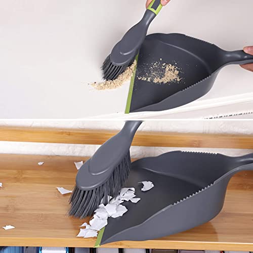 Dustpan And Brush,Brush And Dustpan Set,Dust Pan With Brush Ldeal For Cat Pets Home Kitchen Office Use-Dark Green #TOP1