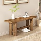 HOKYHOKY Reclaimed Solid Wood Bench, 43.3' Farmhouse Entryway Bench for Hallway, Kitchen, Dining, Bedroom, Narrow Indoor Bench with Rustic Charm