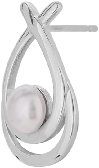 Vanbelle Sterling Silver Jewelry - Rhodium Plated with 925 Stamp - Teardrop with Fresh Water Pearl Earring - Elegant Handcrafted Earring for Women - Image 2