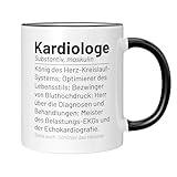 CupHaven® Kardiologie Tasse Wörterbuch Kardiologe Kardiologin Herzarzt Herzspezialist Kaffeetasse Kaffeebecher Becher Geschenk Geschenkidee