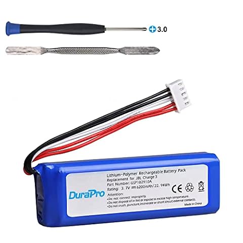 DuraPro bateria 3,7 V 6200 mAh GSP1029102A do JBL Charge 3 2016