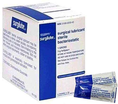 Surgilube Lubricating Jelly 5 Gram Individual Packet Sterile, 281020545 - Box of 144
