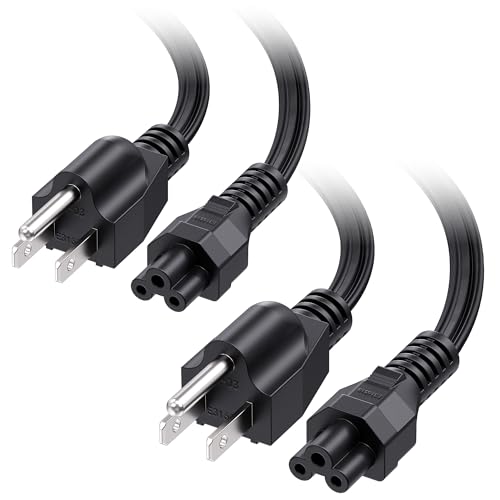Cable Matters 2-Pack 3 Prong Power Cord - 6ft, 13A / 16AWG, Laptop Power Cord Replacement Compatible with Dell/HP/ASUS Computers, (NEMA 5-15P to IEC C5), Black Cable Matters 2-Pack 3 Prong Power Cord - 6ft, 13A / 16AWG, Laptop Power Cord Replacement Compatible with Dell/HP/ASUS Computers, (NEMA 5-15P to IEC C5), Black