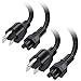 Cable Matters 2-Pack 16 AWG Heavy-Duty 3 Slot Power Cord (Micky Mouse Power Cord) in 6 Feet (NEMA 5 - 15P to IEC C5)