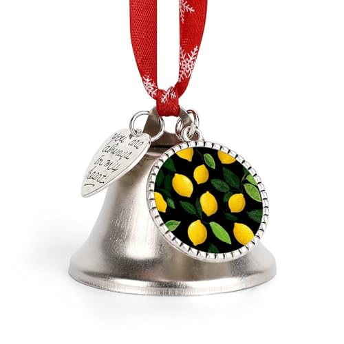 Lemon Pattern Christmas Jingle Bells Tree Hanging Ornament Xmas Bell Pendant Party Festival Decor Love Bell
