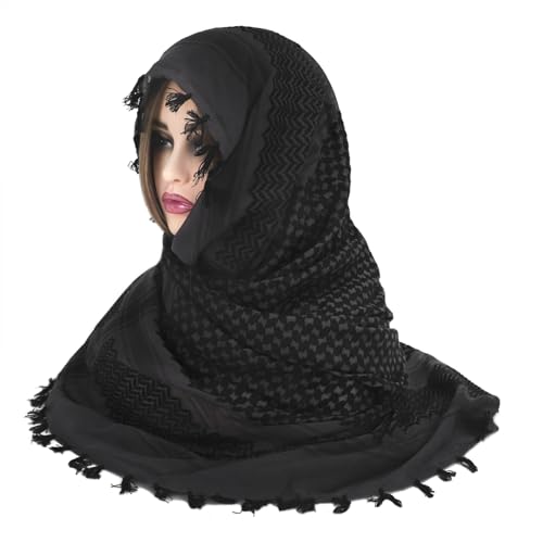 Image of PURFUN Men's Large Arab Shemagh Headscarf Muslim Headcover Shawl Keffiyeh Arabic Scarf