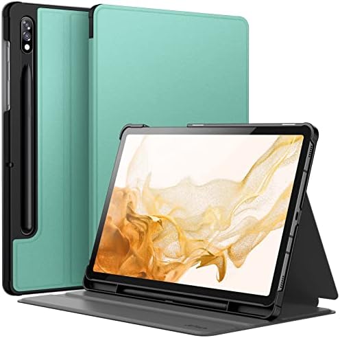 JETech Etui dla Samsung Galaxy Tab S8 2022/S7 2020 11 Cala z S Pen Uchwytem, Slim Folio Stojak Ochronny Tabletu Case, Wiele Kąta Widzenia Oglądanie (Srebrny)