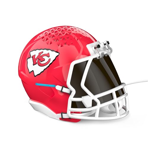 Image of NFL Echo Dot Bundle: Includes Echo Dot | Glacier White and Limited-Edition NFL Helmet Stand | Kansas City Chiefs
