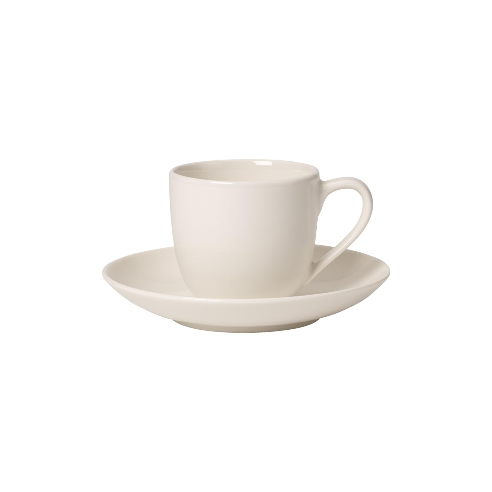 Villeroy & Boch For Me Espressotassen mit Untertassen 6er Set, 70 ml, Klassisches Espresso-Set für 6 Personen, Spülmaschinenfest & Mikrowellensicher, Premium Porzellan, Weiß