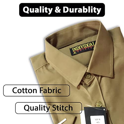 Buy Khadi Era Khaki Shirts Set of 2 40 Inches Full Sleeves Workers/Drivers Khaki Shirts