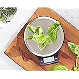Amazon Basics Digital kitchen scales with LCD display (with batteries), Black and Stainless Steel, BPA free, Weighs up to 11 pounds - 12