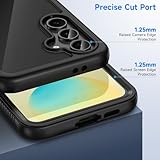 seacosmo for Samsung S24 FE Case, Galaxy S24 FE Cover with Screen Protector, Full Body Shockproof Military Grade Protective Cover [Compatible with Fingerprint Sensor] Slim Fit Bumper S24FE Case, Black - Image 4