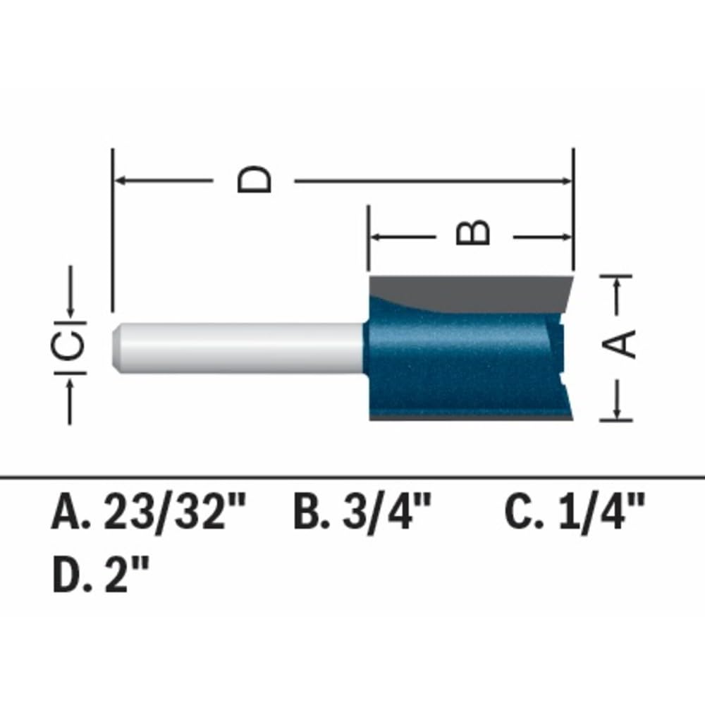 Bosch 84602MC - Broca para fresadora de madera contrachapada con punta de carburo (23/32" x 3/4"