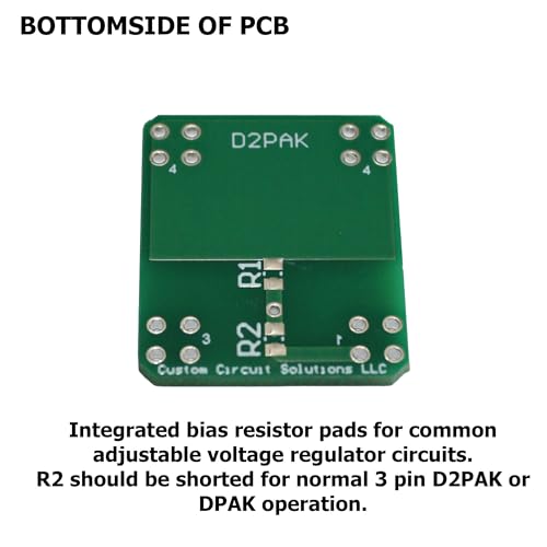 Custom Circuit Solutions – SMD to DIP Breakout PCB Module, 4-Pin, D2PAK (DPAK) to DIP Adapter Header with Integrated SMT Resistor and/or Capacitor Pads – 8 Pieces