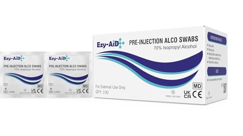 Premium Alcotip 70% Isopropilico Alcool Pre-iniezione Tamponi (100pk) - Box of 100