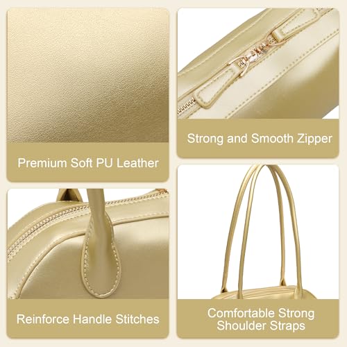 Trendy Swing Zip Shoulder Bag Women Vegan Leather Small Purse Mini Vintage Hobo Handbag for Work Daily Use by Leclane - Used condition - Image 7