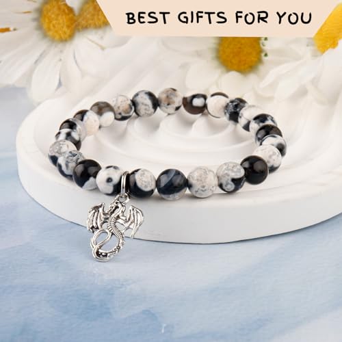 Dragon Lover's Charm Gemstone Jewelry Bracelet Inspiration Spirit Animal Gift for Friends2