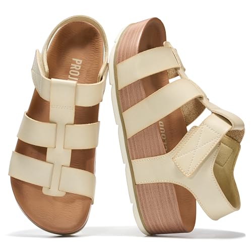 Image of Project Cloud Platform Sandals Women - Strappy Wedges with Comfortable Plush & Soft Insole - Lightweight & Non Slip Platform Sandals for Women 2026