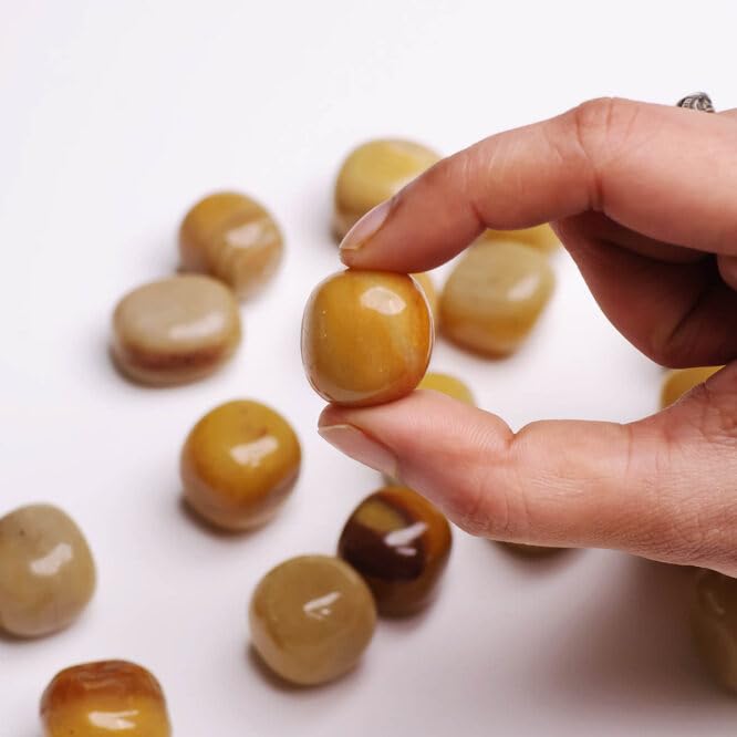 Yellow Aventurine Crystal Tumble for Meditation, Reiki & Feng Shui (100 Gm) | Natural Gemstones for Confidence & Positivity | Decorative Pebble Stones for Spiritual Decor & Housewarming Gift (3-6 Pcs) 2