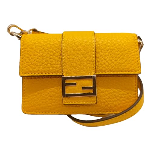 Imagen de FENDI Micro Baguette Sunflower Yellow Grain Leather Mini Crossbody Bag 7M0311