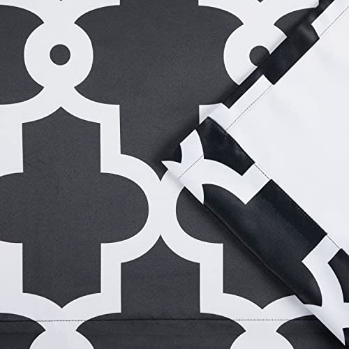 Exclusive Home Curtains Ironwork Sateen Woven Room Darkening Blackout Grommet Top Curtain Panel Pair, 52"X84", Black #TOP3