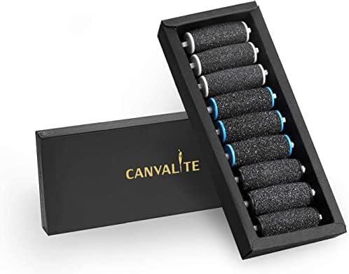 Canvalite 9Pcs Pedi Replacement Rollers, 3 Coarse Levels Includes Extra Rough Hard, Medium Hard and Gentle Hard Skin Remover for Hard Skin Remover