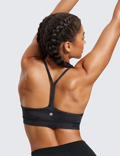 image for CRZ YOGA Butterluxe Y Back Sports Bras for Women - Padded Racerback Lo