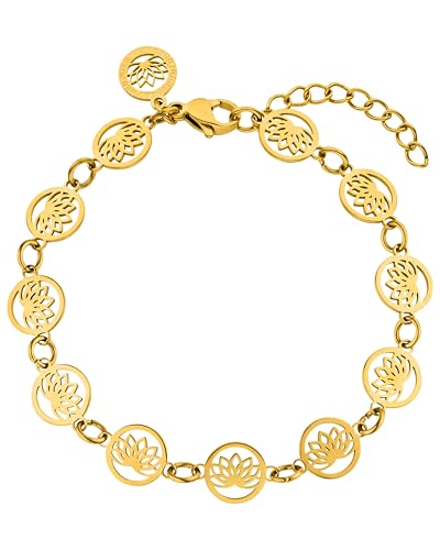 Purelei Recognition Armband (Gold) – Elegantes, verspieltes Damen Armband – Edelstahl – Verstellbare Länge 16-19 cm – Hawaiianisch inspiriert & wasserfest